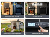 Solar Powered Automatic Chicken Coop Door with 4 Control Modes Light Sensor Timer Remote Manual, 62428970