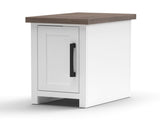 14 inch Chairside Table, No Assembly Required, Jasmine Whitewash and Barnwood Finish B108131545