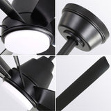 72 Inch Large Ceiling Fans with Lights and Remote Control 6 Wind Speed DC Motor Black for Living W934P230674