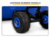 Manual Snow Pusher 36x18in with H-Handle, Blue Iron Blade, Black Handle, Blue Wheels, Snow Plow 33234706