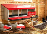 3-Compartment Chicken Nesting Box, Hot-Dipped Galvanized Iron Roll-Away Egg Collection Box, 21467062