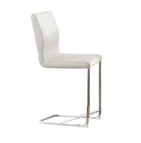 ZNTS Modern Elegance White Color Leatherette 2pcs Counter Height Dining Chairs Chrome Metal Legs Dining B011P178975