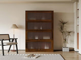 Bookcase Contemporary Closed Back Glass Doors Office Storage Cabinet Floor-to-Ceiling Low Cabinet W331P195805