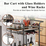 ZNTS 2 Tier Bar Cart Wheels, Serving Cart Wheels And 2 Handle, Outdoor Bar Cart For The Home 77151370