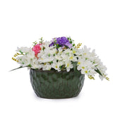 Handmade Glazed Ceramic Planter Set of 3, 15/12/10 Inch Diameter, Hammered Pattern, for Bamboo & W3273P321525