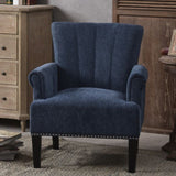 ZNTS Accent Rivet Tufted Polyester Armchair ,Navy Blue PP212520AAW