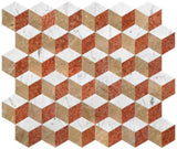 Hexagon Water-jet marble,White Gold Red 3 color, natural marble, for floor and wall,polished marble W1696P314482