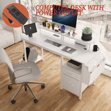 47.3"office desk with power outlet,2 Monitor Stands,2 drawers,Side Pocket,Easy to Assemble,Frame W2887P239957