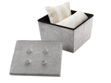 15-inch Velvet Tufted Storage Ottoman, Footrest, or Linen Chest Gray 29773977