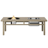 3-in-1 Coffee Table with Ice Bucket and Fire Pit - Beige B082134957