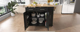K&K Kitchen Island with Drop Leaf, Kitchen Storage Cart with 3 Tier Pull Out Cabinet Organizer, WF531421AAB