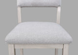 2pc White Light Gray Upholstered chairs Dining Room Wooden Solid Wood Furniture B011P315728