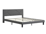 Full Size Upholstered Platform Bed Frame with Headboard, Strong Wood Slat Support, Mattress W21438522