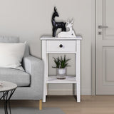 White Bathroom Floor-standing Storage Table with a Drawer 29200245