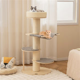 Beige Cat Tree Cat Climbing Frame with Anti slip Pads 07404078