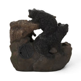 22.0" High DATONA FOUNTAIN Outdoor Weather Resistant Floor Fountain with Light, Light Brown Black 71778.00LBLK