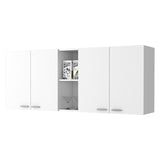 ZNTS Winslow 150" Wall Cabinet, Four Doors, Two Divisions, Two Shelves B128P148845