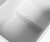 43" Acrylic Freestanding Bathtub with seat Spacious rectangle Shape, Gloss White Finish, Chrome W1675P225124