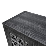 Hollow Four Door Antique Cabinet, American Country Style, Suitable for Living Room, TV Cabinet, W1445P146389