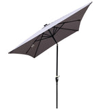 10 x 6.5t Rectangular Patio Solar LED Lighted Outdoor Umbrellas with Crank and Push Button Tilt for W65642332