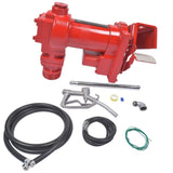 ZNTS Red 12 Volt 20 GPM Fuel Transfer Pump w/ Nozzle Kit for Car Truck Tractor Diesel Gas Gasoline 52418460