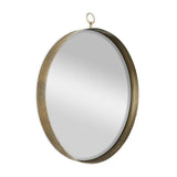 30"x34" Gold Round Mirror, Circle Mirror with Iron Frame for Living Room Bedroom Vanity Entryway W2078126763
