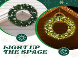 48in Pre-lit Christmas Wreath, Lighted Artificial Xmas Wreath with 150 Cold & Warm White Lights and 54938553