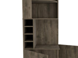 Bar cabinet 71" H, with two shelves at the top, 1 glass holder, 8 exterior bottle racks, 1 central B097132989