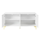 Buffet Cabinet with, Wood Sideboard Cabinet with Carved Door Panels,4 Doors modern aesthetic W2696P279968
