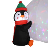 ZNTS 6ft With 3 Penguins, 4 Light Strings, 1 Colorful Rotating Light, Inflatable, Garden Snowman 98246671