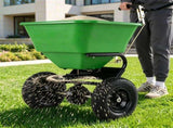 Green Heavy-Duty Walk-Behind Broadcast Lawn Spreader, 66 Lbs Capacity Adjustable Flow Control, 97247340
