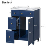 24-Inch Bathroom Vanity Cabinet with Ceramic Sink, 2 Drawers, 1 Door WF532034AAC