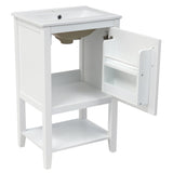 ZNTS 20" Bathroom Vanity with Sink, Bathroom Cabinet with Soft Closing Door, Storage Rack and Open Shelf, WF308492AAK