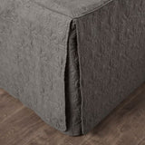 3 Piece Split Corner Pleated Quilted Bedspread Dark Grey Queen B03597559