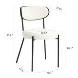 Boucle modern kitchen dining chair Bentwood covered with ash veneer Chair back, metal with black W210132427