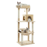 ZNTS Luxury Cat Tree Cat Tower with Sisal Scratching Post, Cozy Condo, Top Perch, Hammock and Dangling 35162292