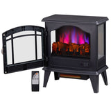 ZNTS 20" Electric Fireplace Stove, Freestanding Indoor Fireplace Heater with 3-Level Dimmable Flame 18893403