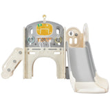 ZNTS Kids Slide Playset Structure, Freestanding Castle Climbing Crawling Playhouse with Slide, Arch PP300683AAK