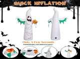 12ft Inflatable Halloween Decor with Flashing Bats & Ghosts, 4 LED Lights 82 String Lights, 46857457