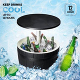 ZNTS Outdoor Cooler Table, Height-Adjustable Outdoor Cool Bar w/ 10 Gallon Beer and Wine Cooler, 52643685