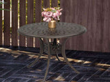 78*78*75cm Circular Diamond Top Courtyard Cast Aluminum Table Bronze 23420766