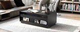 U-Can Modern Rectangle Coffee Table 4 Drawers and 2 Display Shelves, 47.2" Wood Coffee Table N724P286421B