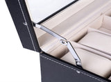 20 Compartments Dual Layers Elegant Wooden Watch Collection Box Black 74095307