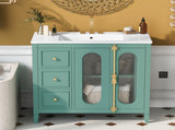 36-inch Bathroom Vanity 2 Soft Close Doors, Solid Wood Frame Modern Bathroom Storage Cabinet N710P223192F