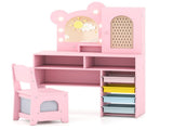 Safe Toddler Vanity Set with Anti-Toppling Design, Rounded Corners & Sturdy MDF Construction - Pink 05171403