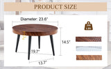 Modern Round Coffee Table - Annular Texture, Durable and Robust With a Diameter of 23.6 W2920P226079