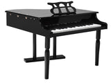 Black Kids Piano 30-Key Keyboard Toy with Bench Piano Lid and Music Rack 69156475