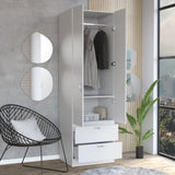 Vico 76" High Armoire Wardrove Closet with 2 Drawers, Double Door Cabinet , One Shelf and Hanging B070P188838