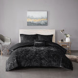 Full/Queen Velvet Comforter Set with Throw Pillow B03595937