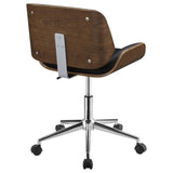 ZNTS Black and Walnut Swivel Office Chair B062P153788